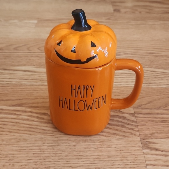 Rae Dunn Other - EUC Rae Dunn Artisan Orange Halloween Mug With Topper